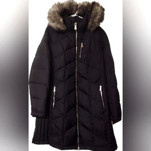 MICHAEL Michael Kors Black Down Faux Fur Winter Coat